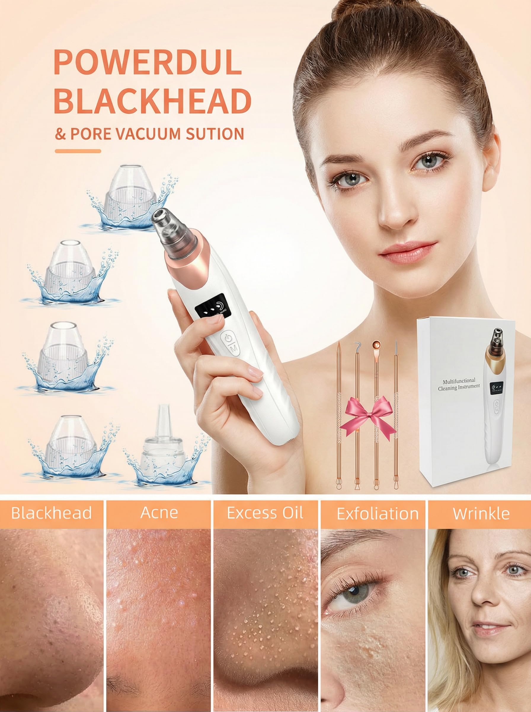 Echtur USB rechargeable pore vacuum ready for cordless skincare sessions