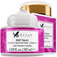 Eclat Skincare anti-aging face cream jar closeup for smoother skin texture