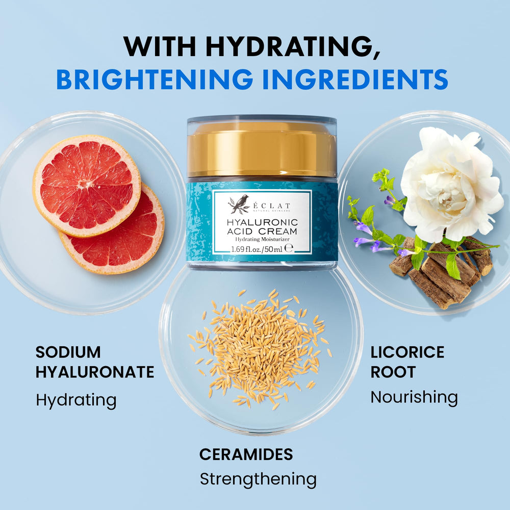 Texto de crema hidratante suave para uso diario de Eclat Skincare