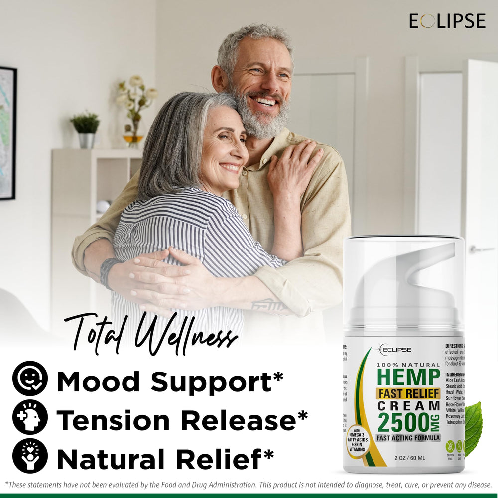 Eclipse Hemp Cream two-pack emphasizes convenient USA-made skincare for daily use.