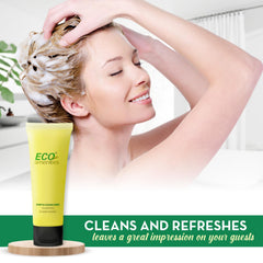 Eco Amenities bulk 200-pack shampoo for hotels and vacation rentals.