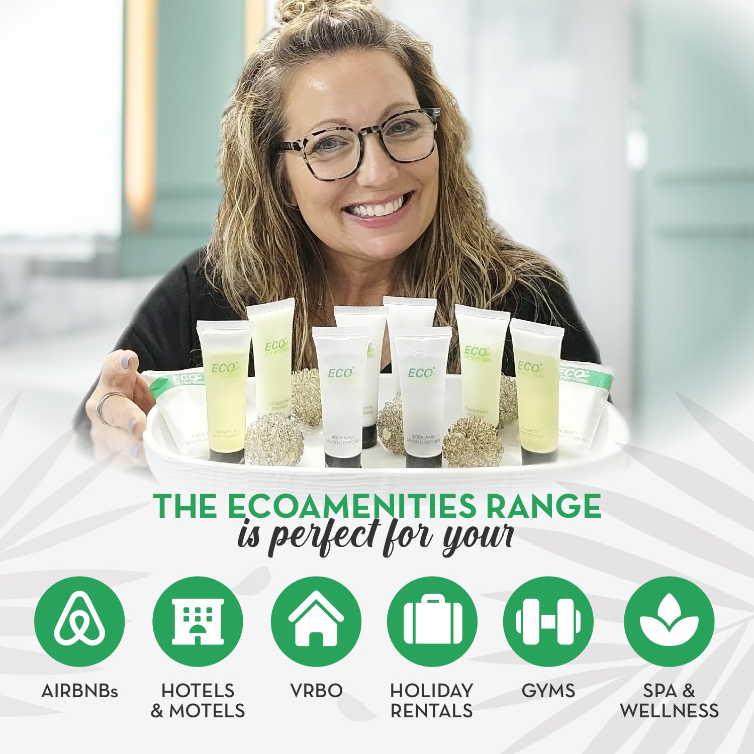 Eco Amenities hotel shampoo supplies ideal for vacation rentals.