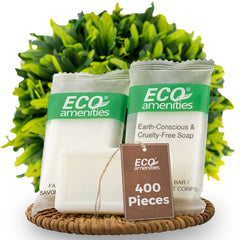 Eco Amenities travel-size bar soap 400-pack ideal for bulk hotel provisioning