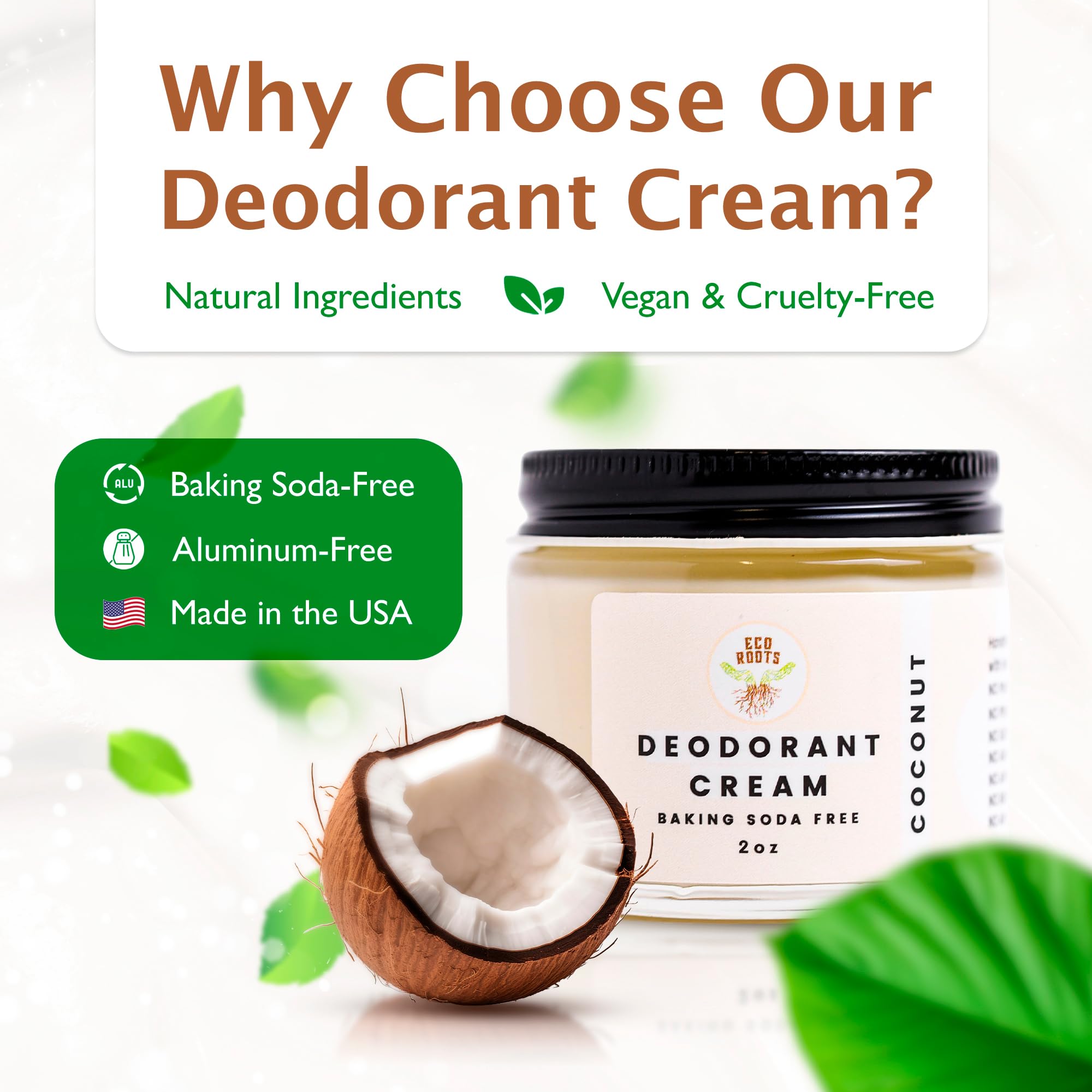 Eco Roots desodorante crema aplicación manual para precisión diaria