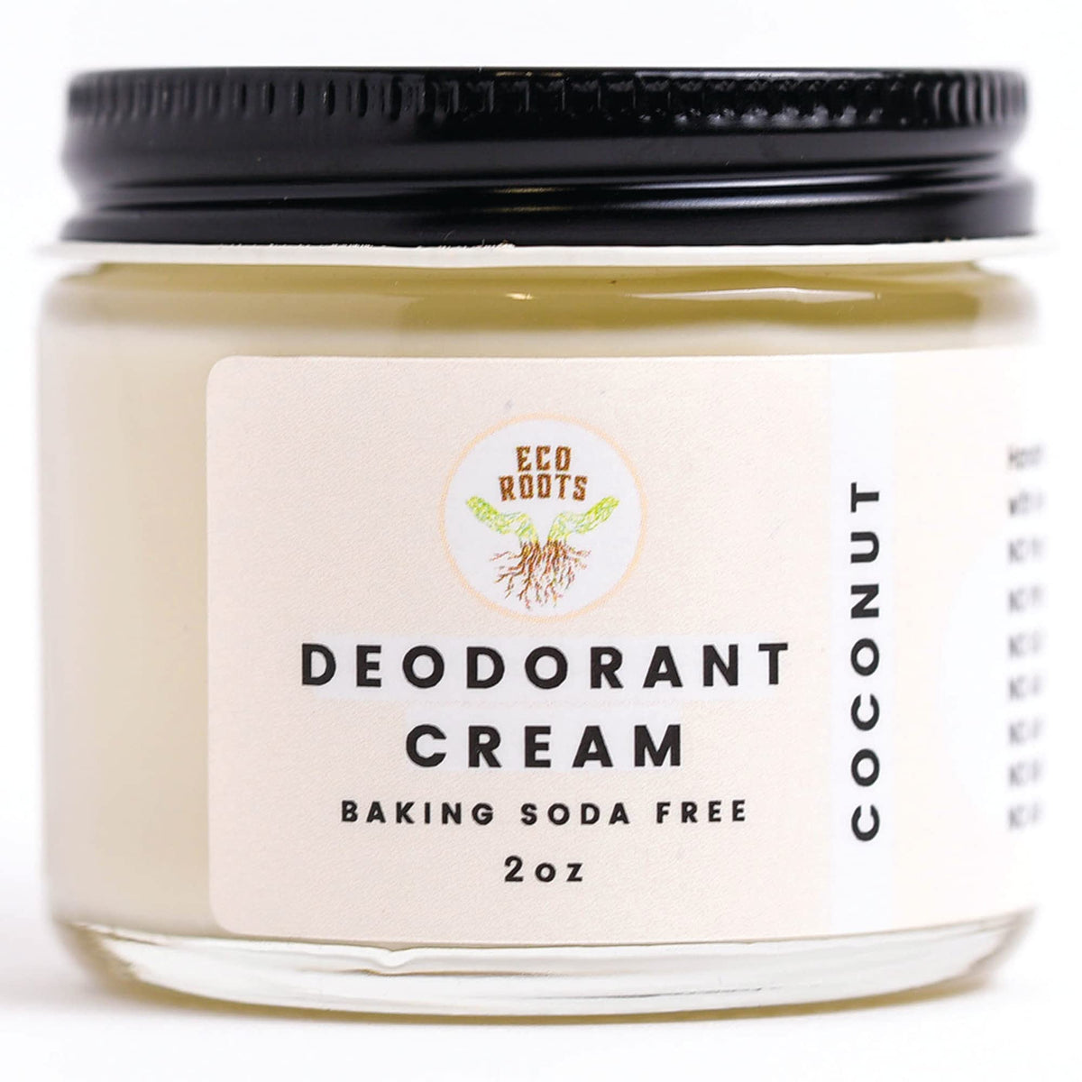 Eco Roots desodorante crema envase, opción suave para piel sensible y uso diario