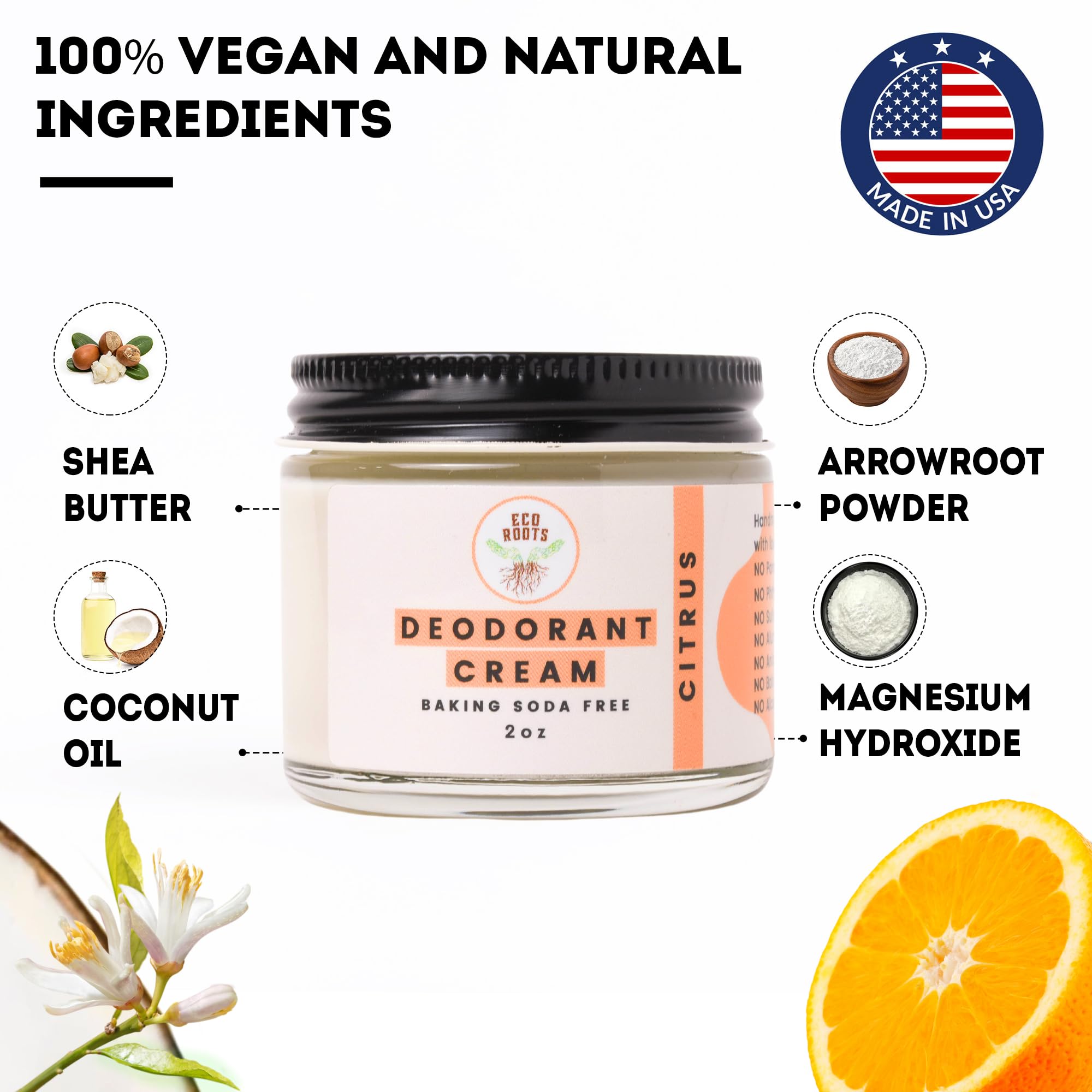 Desodorante ECO ROOTS: aplicación suave que protege sin irritación.