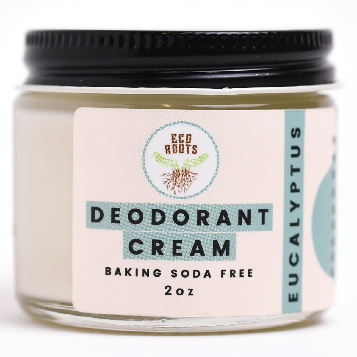 ECO ROOTS Desodorante natural crema, vista frontal del envase, opción natural para el cuidado diario.