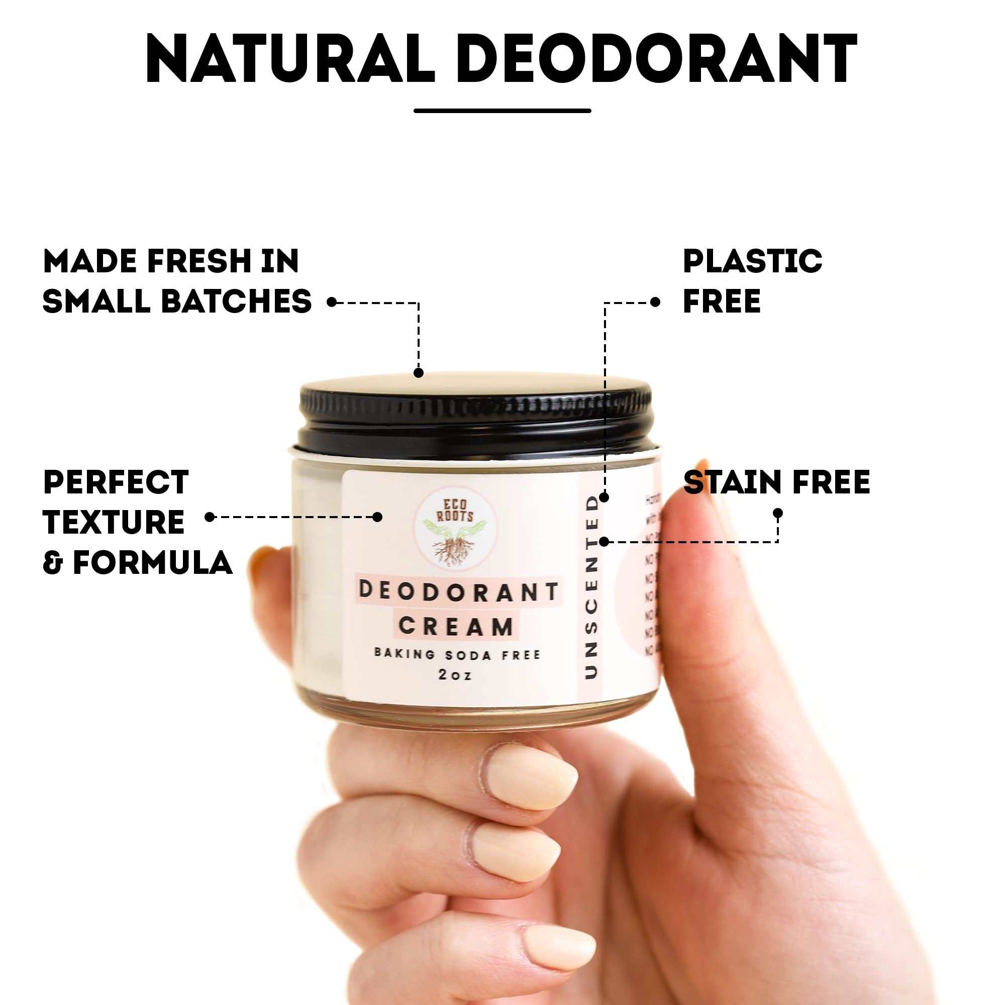 Envase compacto ECO ROOTS: crema desodorante para viajar.