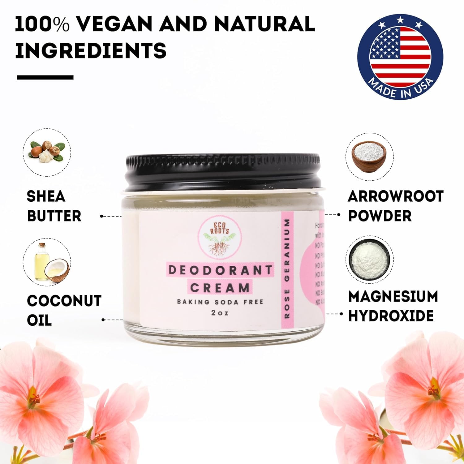 Eco Roots sin bicarbonato desodorante: fórmula más suave para piel sensible.