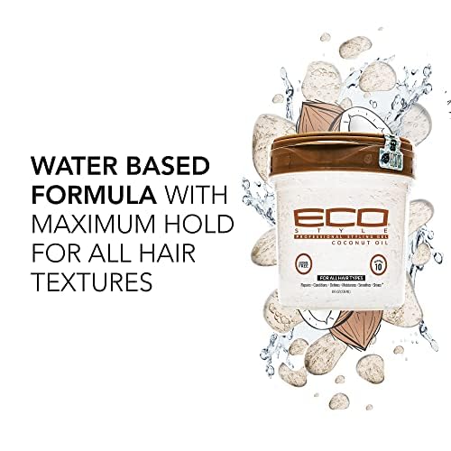 Eco Style Coconut Oil Styling Gel hair shine shows luminous, healthy-looking strands.