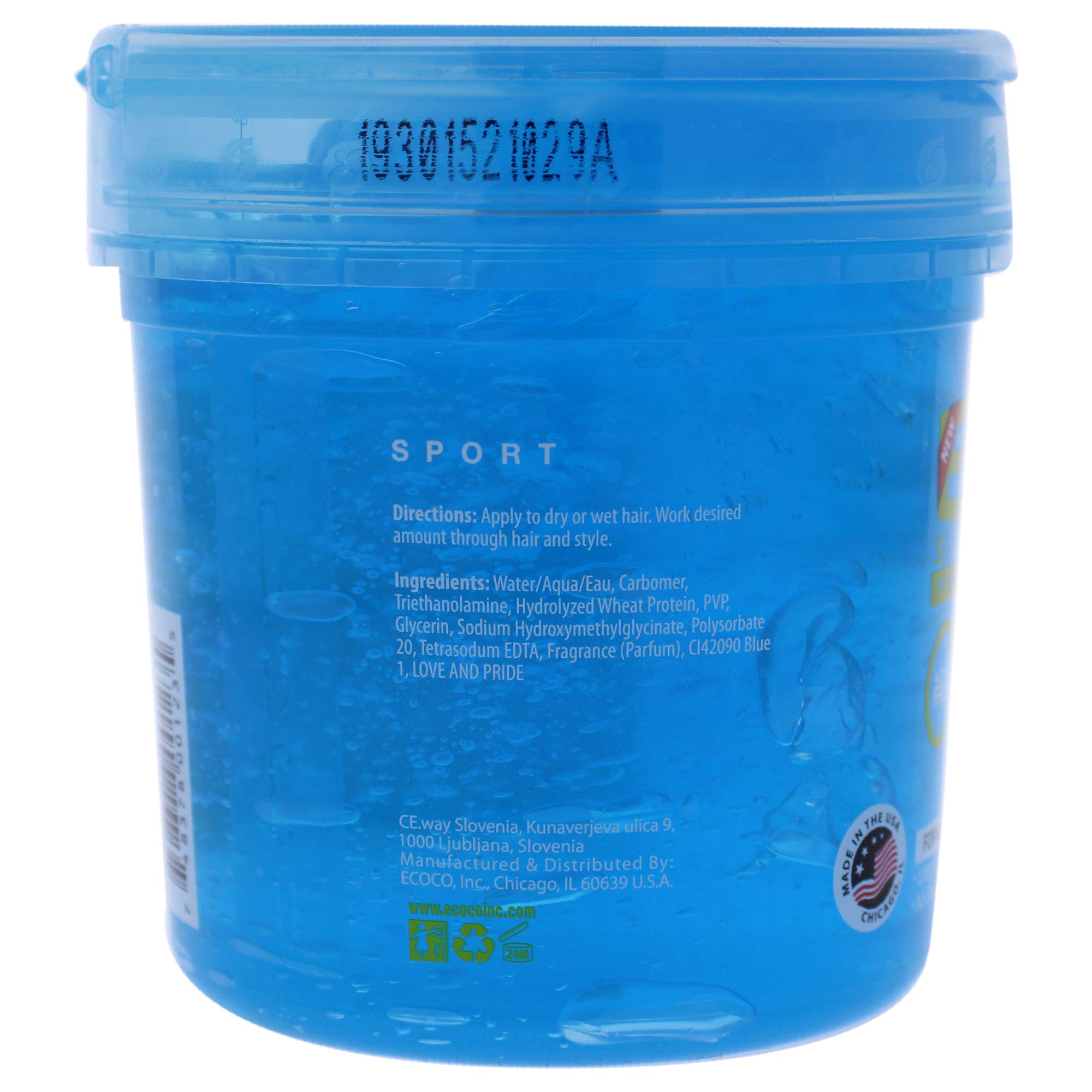 Eco Style Nvey Eco Styling Gel Sport texture closeup reveals non-flaky formula.