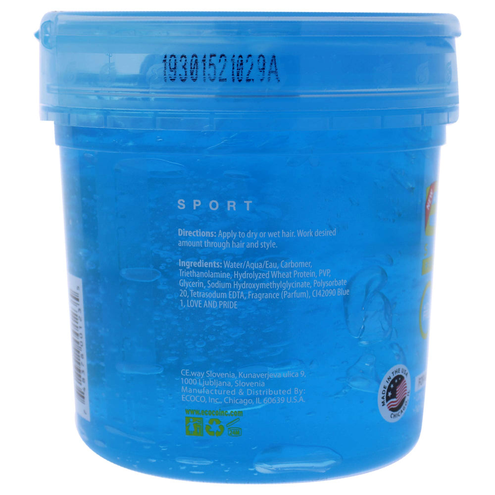 Eco Style Nvey Eco Styling Gel Sport texture closeup reveals non-flaky formula.