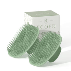 Ecoed 2pc scalp massager brush front view for a soothing shower experience.