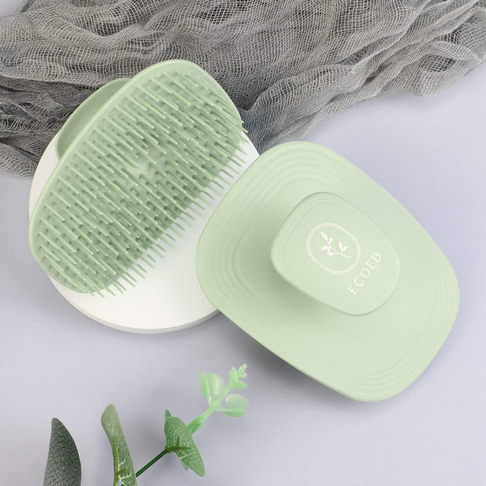ecoed dandruff scrubber brush green aids gentle scalp cleansing and flakes control