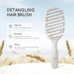 Ecoed Detangler with anti static bristles distributes scalp oils for shine
