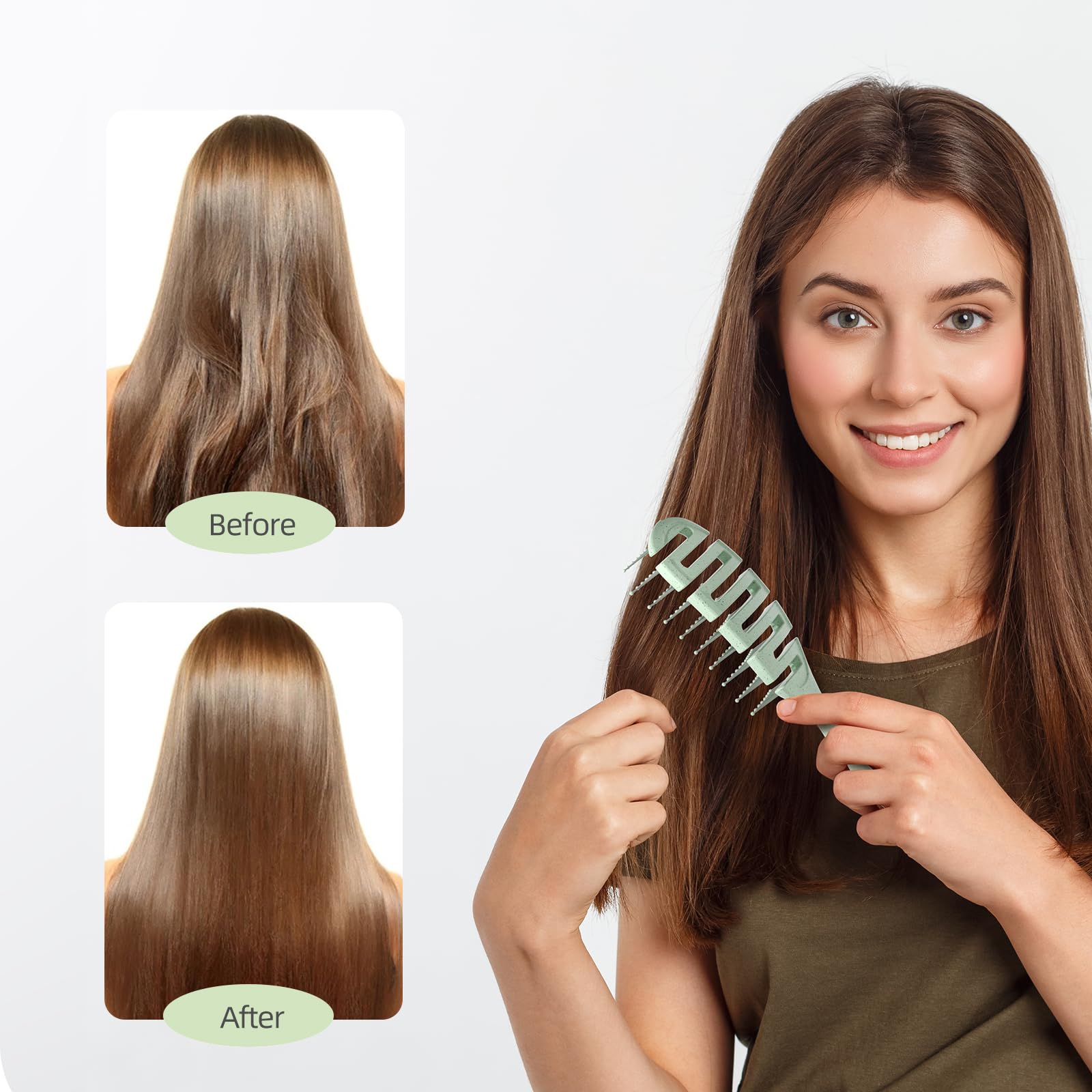 Ecoed Detangler Hairbrush suitable for curly, wavy, and straight hair.