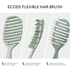 Ecoed Detangler Hairbrush with kid-friendly bristles makes mornings easier.