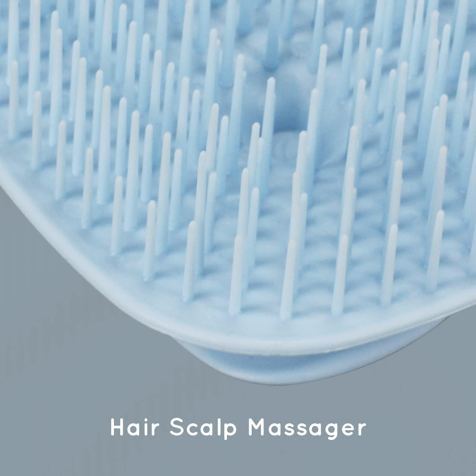 Ecoed shampoo brush in shower with conditioner for a spa-like scalp massage.