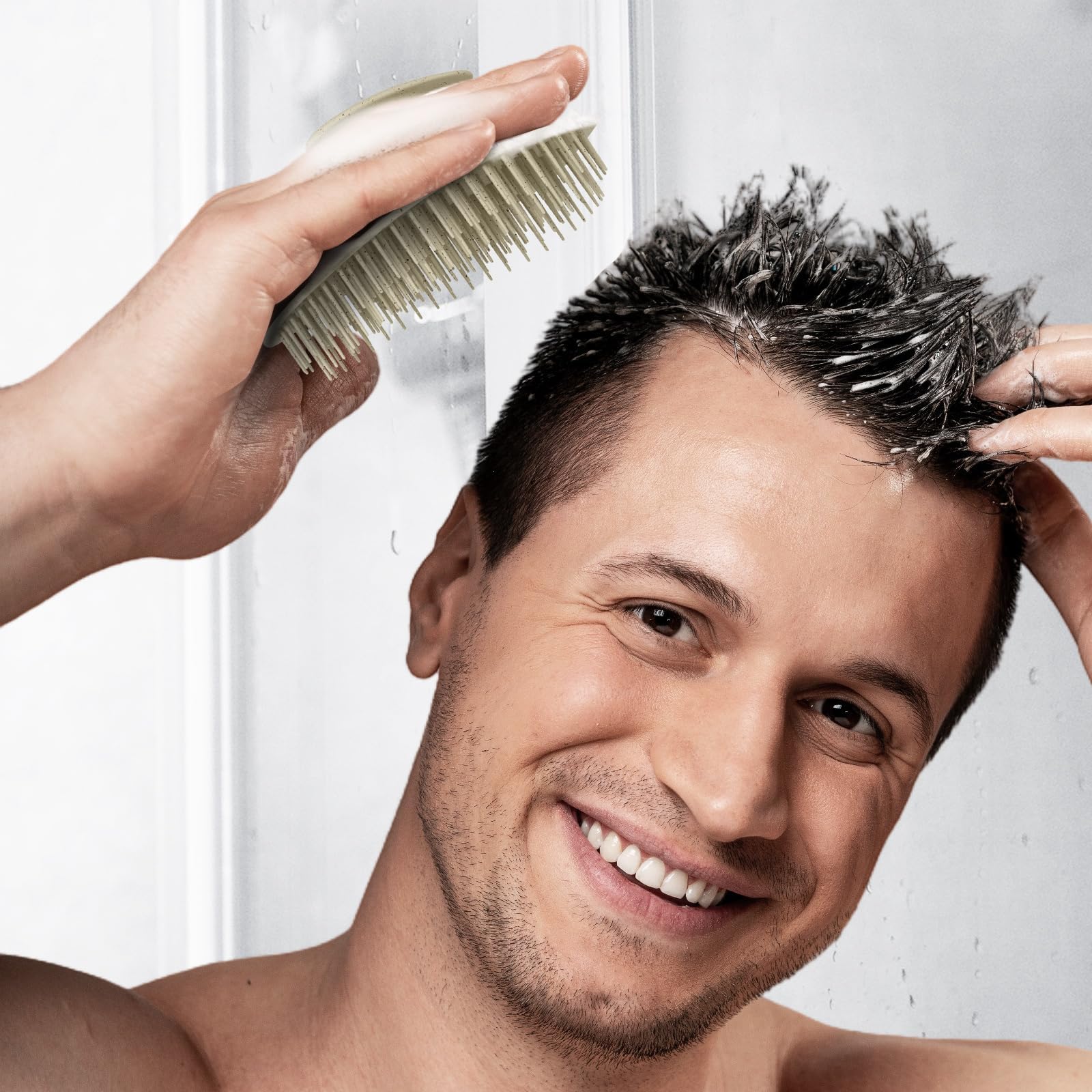 ecoed wet-dry shampoo brush ideal for versatile cleansing with shampoo or conditioner