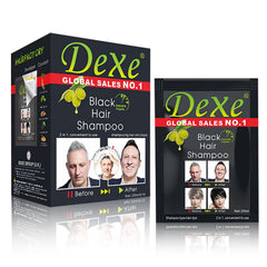 ECOFAN Dexe instant hair dye shampoo pack with gloves for easy at-home color.