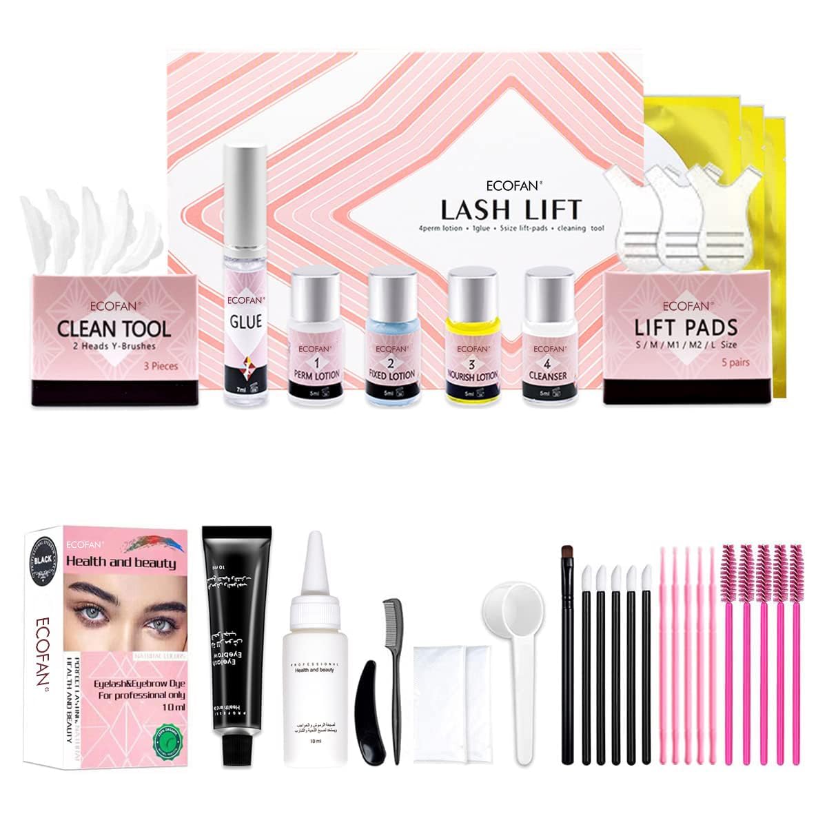 ECOFAN Lash Lift Black Kit packaging for at-home use and clarity