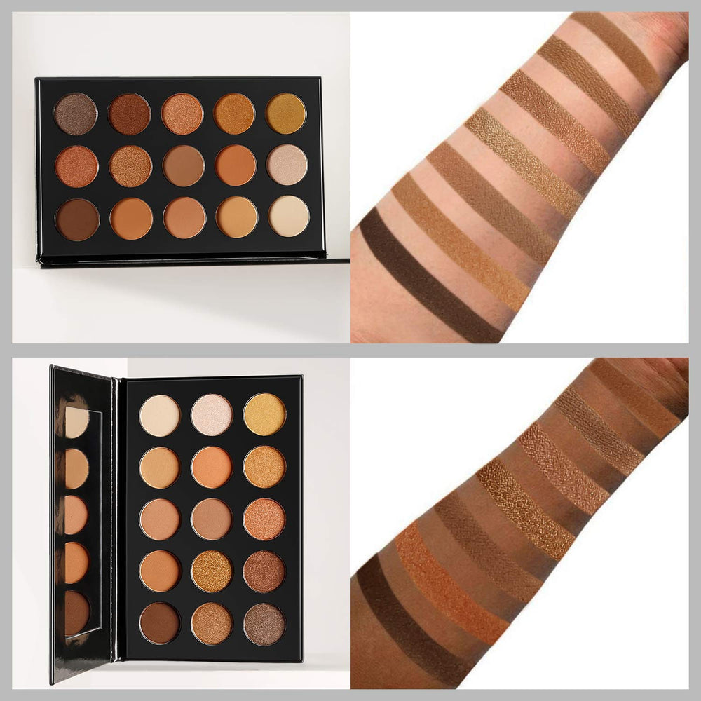 EcoFavor Nude Gold: sombras con brillo suave para destellos sutiles.
