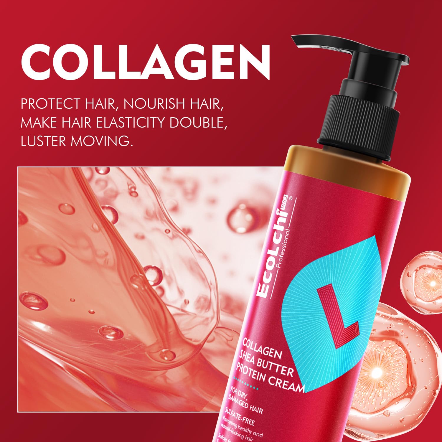 ECOLCHIPRO Ingredientes naturales: colágeno y keratina fortalecen la fibra capilar.
