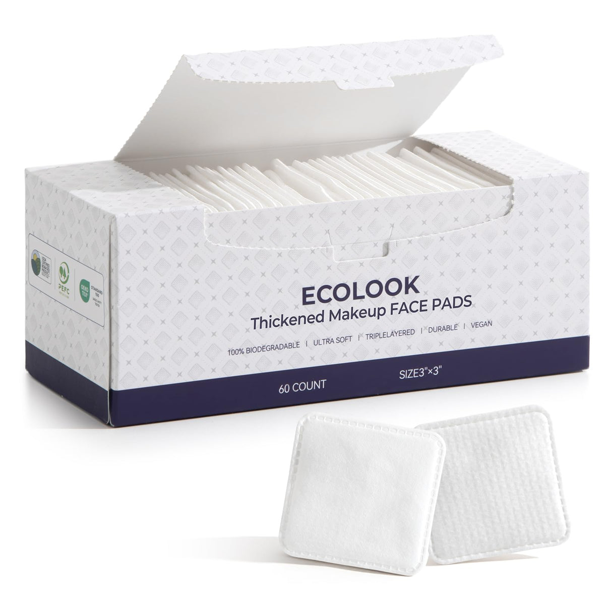 ecolook triple-layer pad textured side closeup for exfoliation and absorption.
