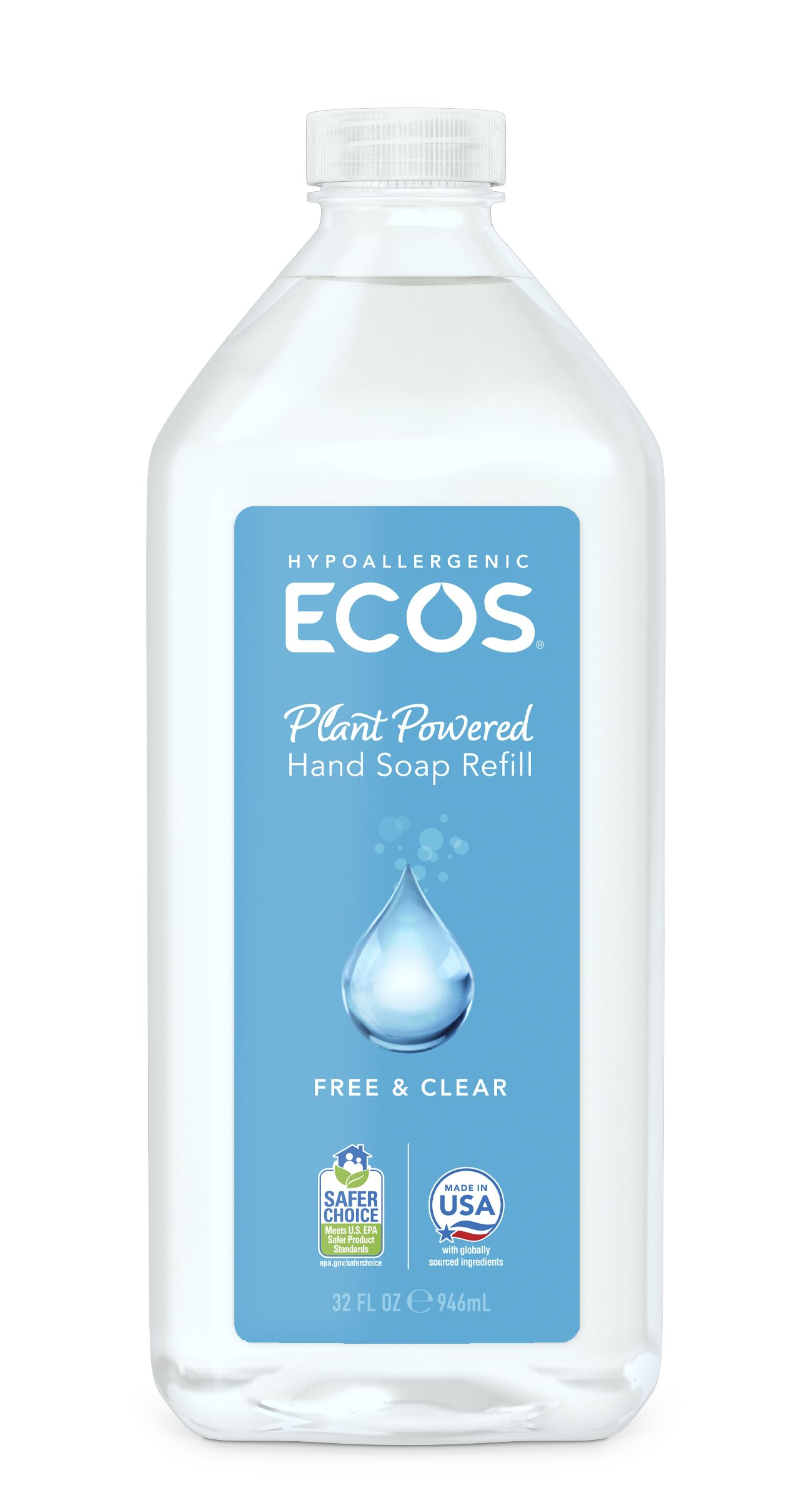 ECOS jabon de manos recarga en pack, ideal para rellenar botellas y reducir residuos.