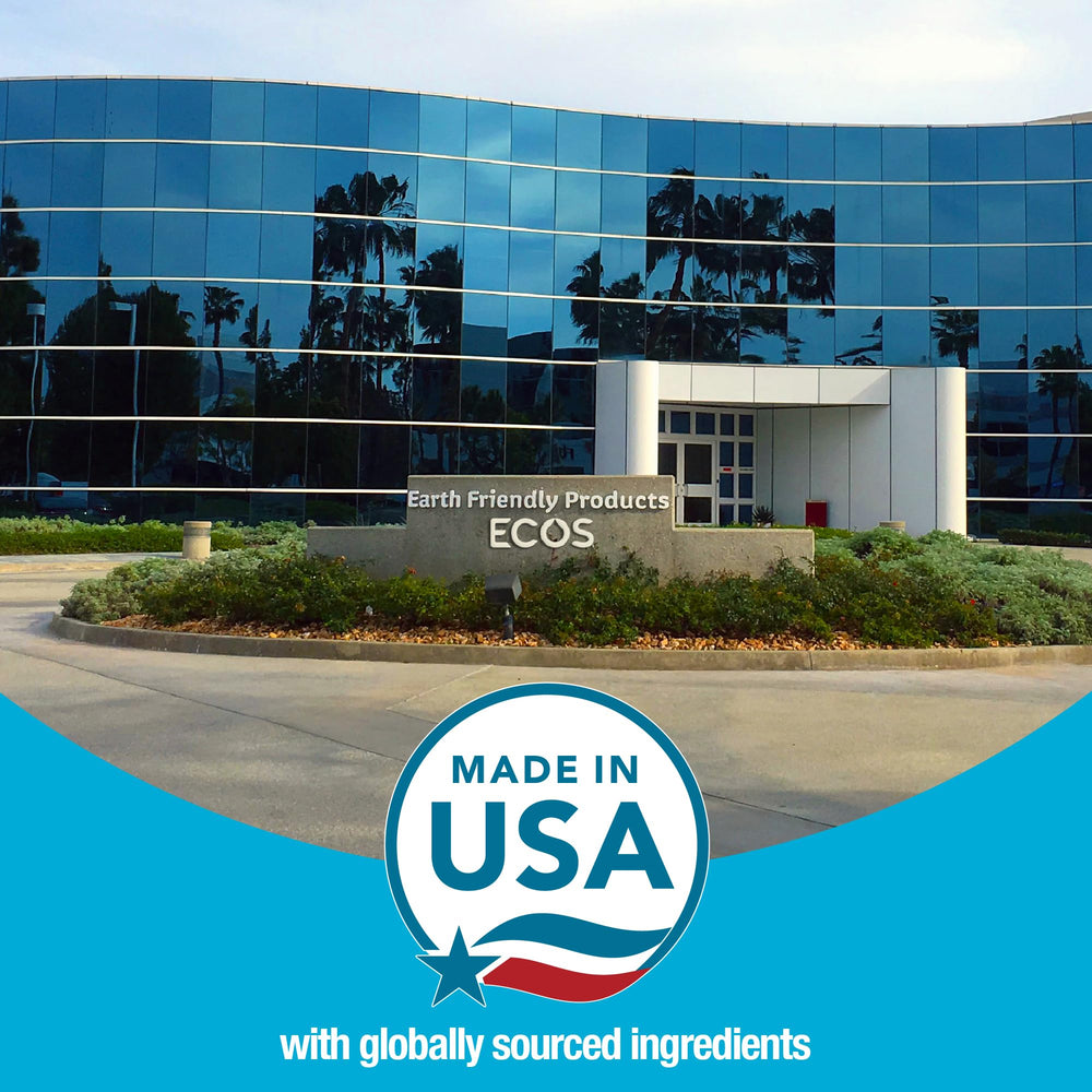 USA-made ECOS product with globally sourced ingredients on label.