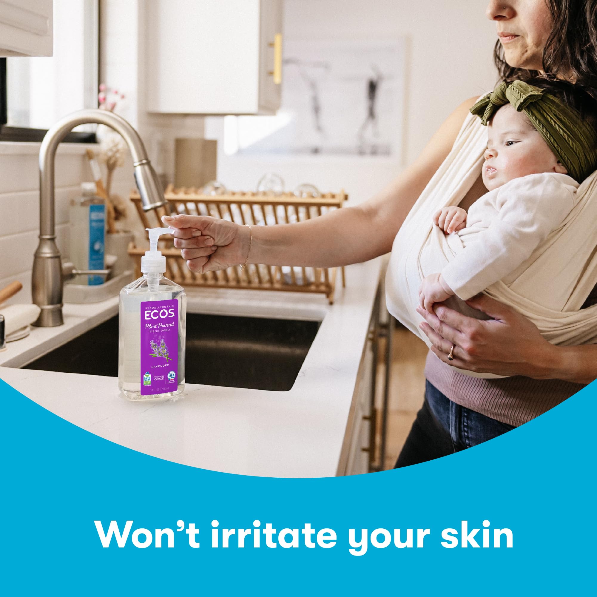 Bottle highlights no dyes or parabens for a clean formula.