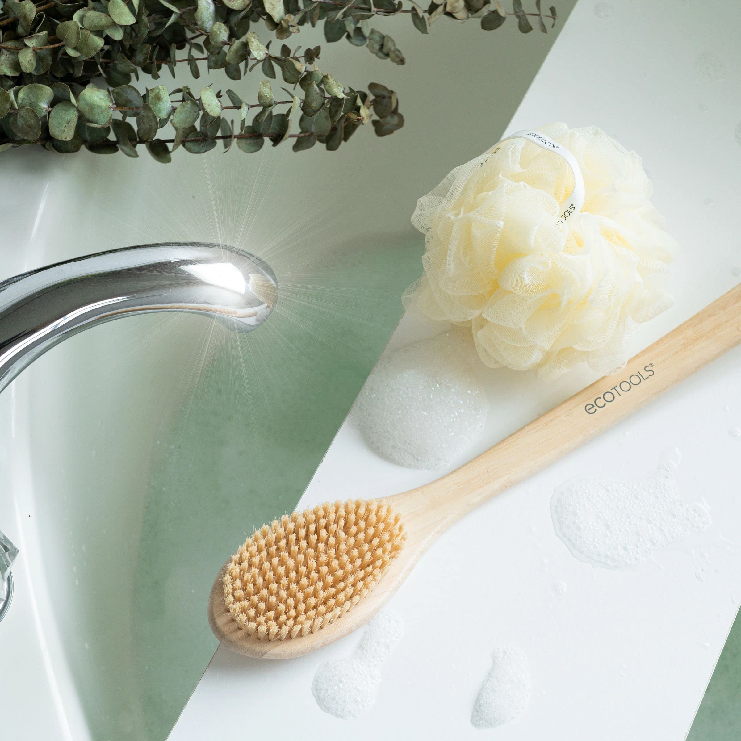 EcoTools Bath Bristle Brush nylon bristles offer skin-friendly cleansing