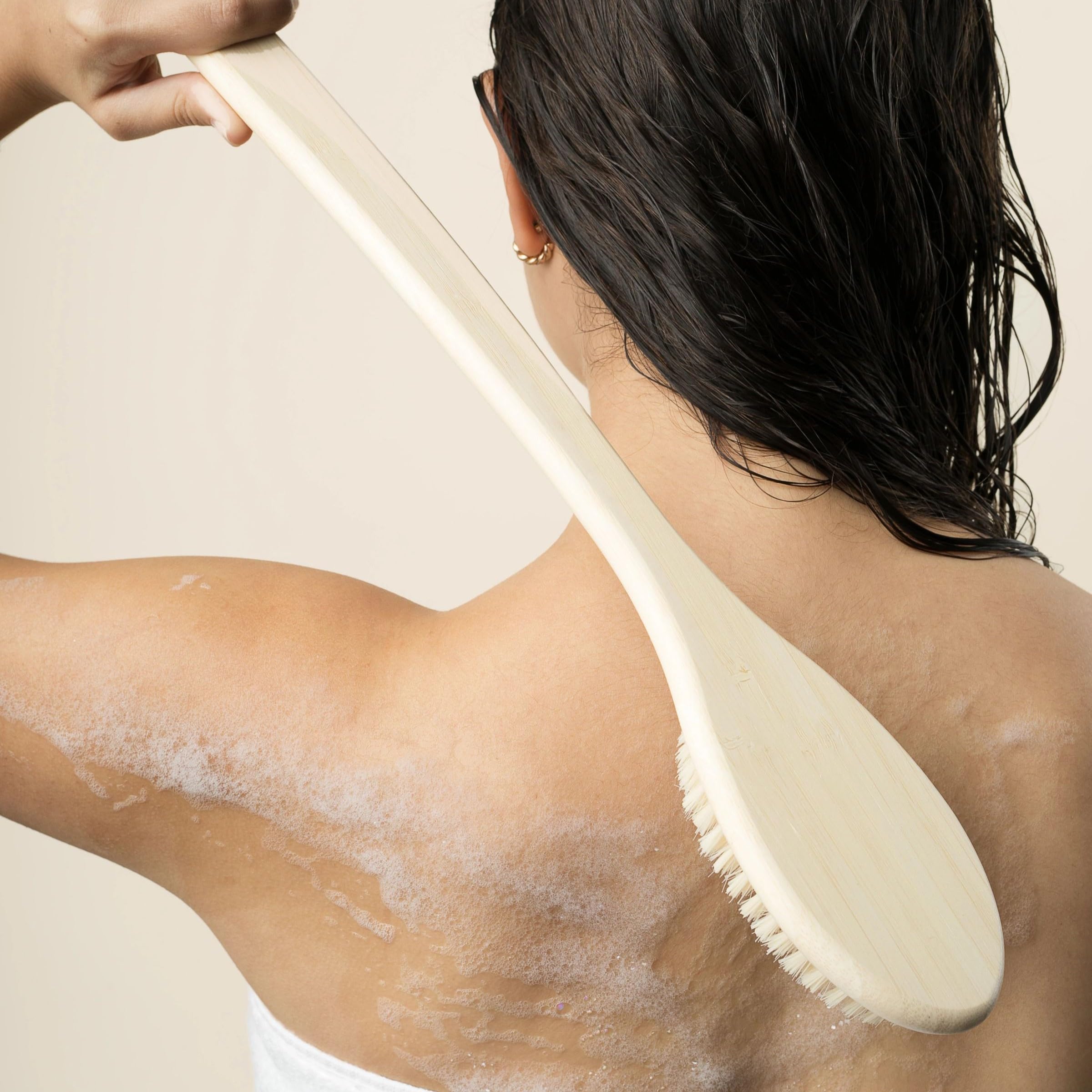 EcoTools Bath Bristle Brush with soft nylon bristles for gentle exfoliation
