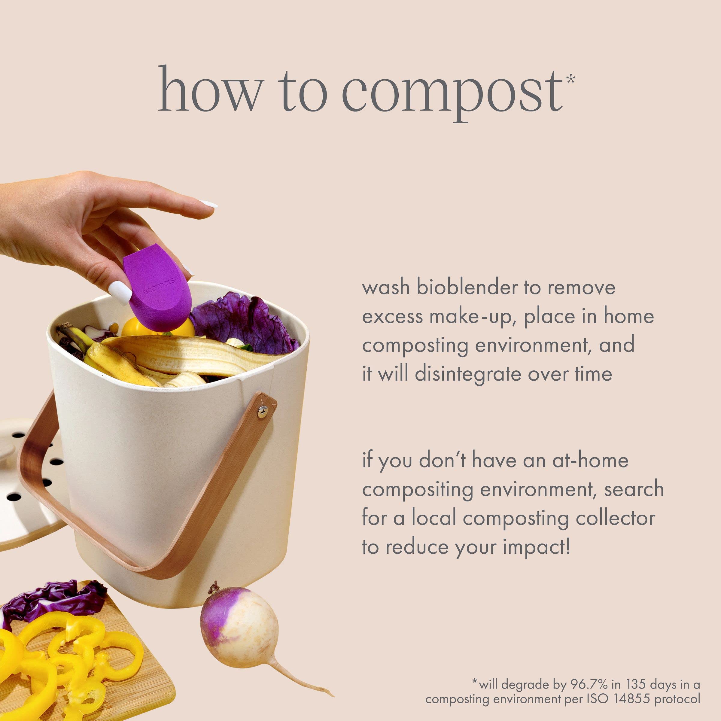 Easy cleaning with EcoTools Brush and Sponge Shampoo.