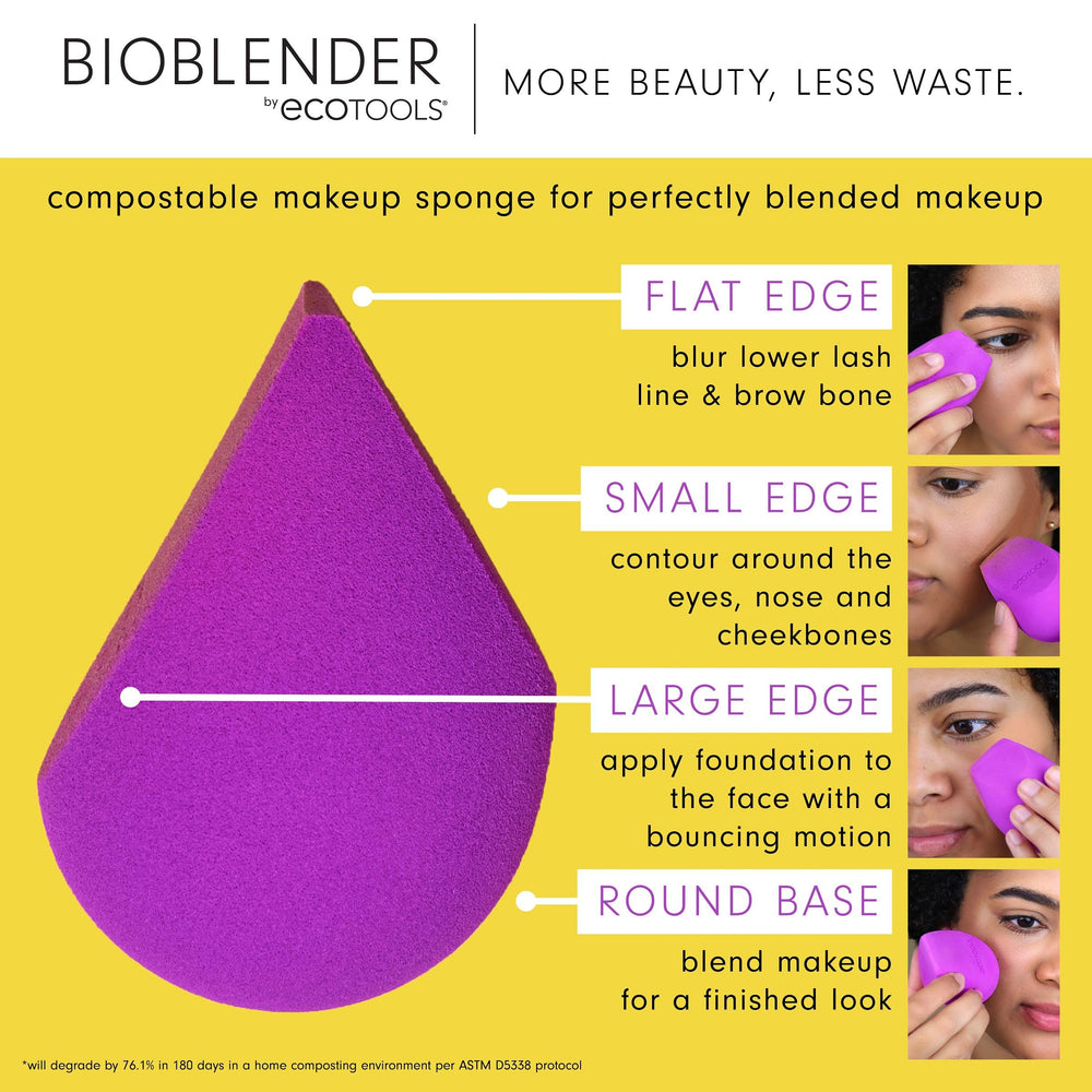 Bioblender's three-edge design targets blending around eyes and nose.