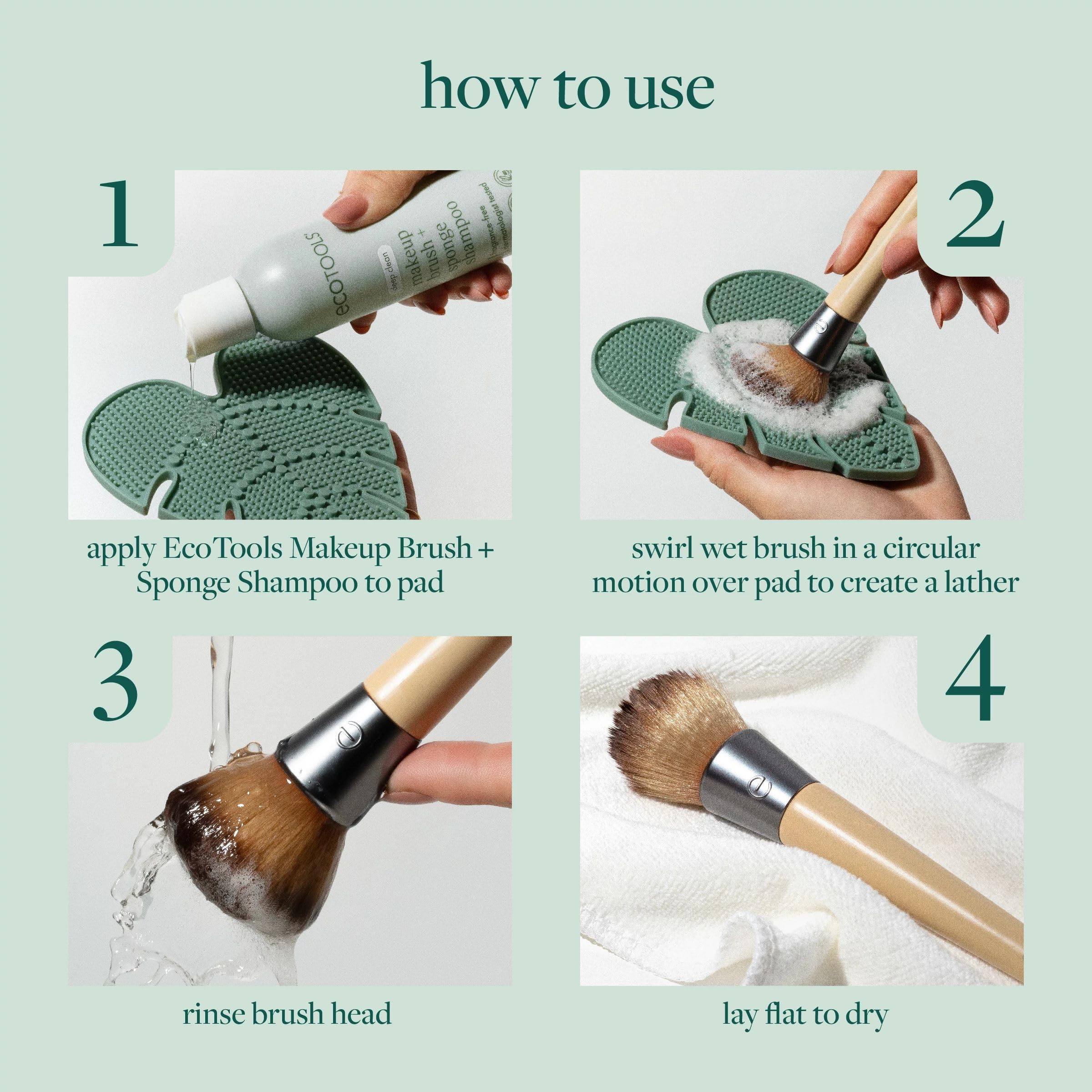 EcoTools brush cleanser mat in silicone for safe bristle handling