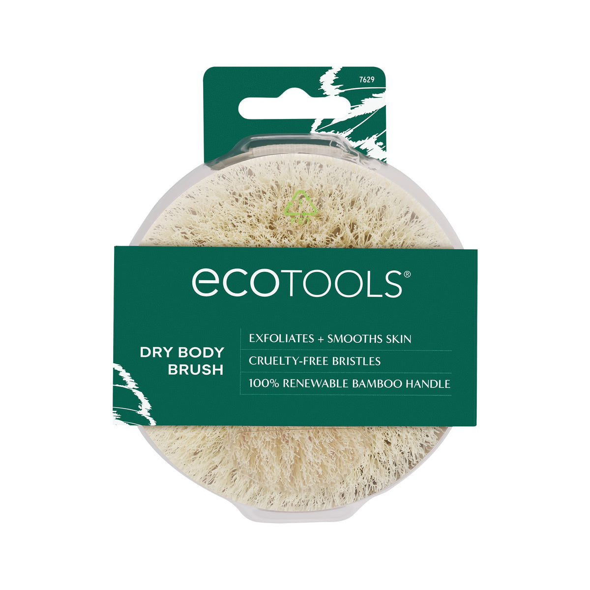 EcoTools cepillo corporal seco con mango de bambú para exfoliar suavemente la piel.