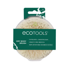 EcoTools cepillo corporal seco con mango de bambú para exfoliar suavemente la piel.