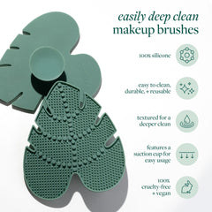 EcoTools cleaning pad closeup shows textured ridges for deep bristle cleansing.