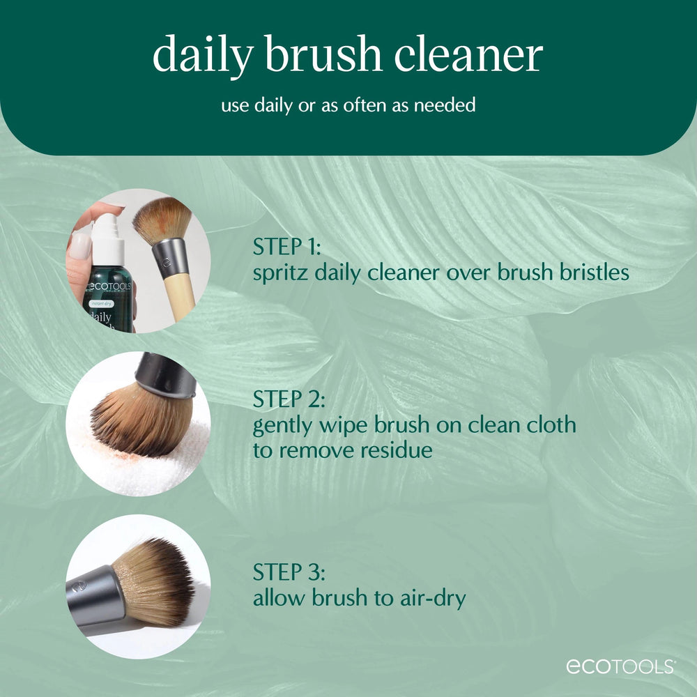 EcoTools Daily Brush Cleaner air-drying a brush for ready-to-use tools