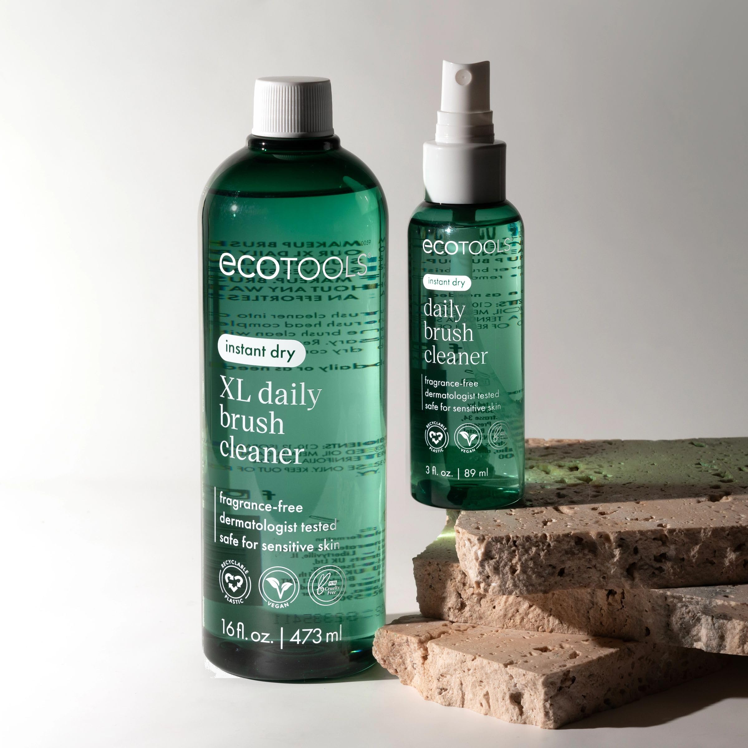 EcoTools Daily Brush Cleaner vegan cruelty-free logo emphasizing ethical care