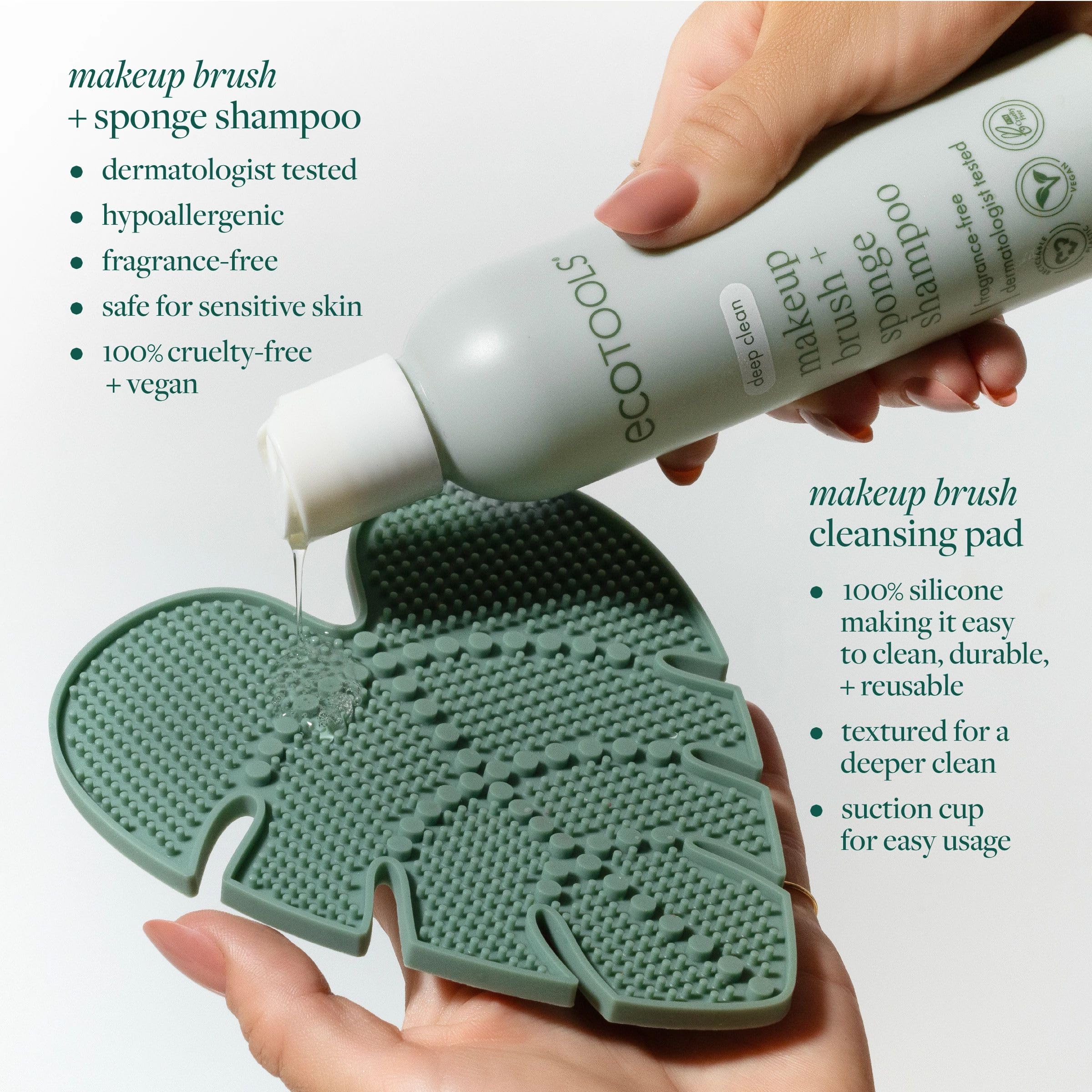 EcoTools deep clean shampoo bottle (8 oz) for gentle tool cleansing