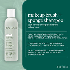 EcoTools dermatologist-tested hypoallergenic seal indicates safe care for brushes and skin.