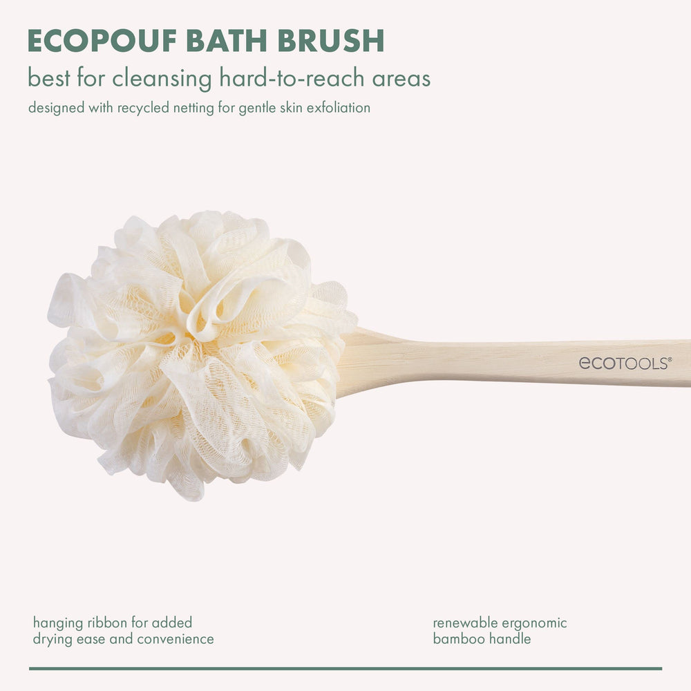 EcoTools EcoPouf close-up showing soft netting for gentle lather