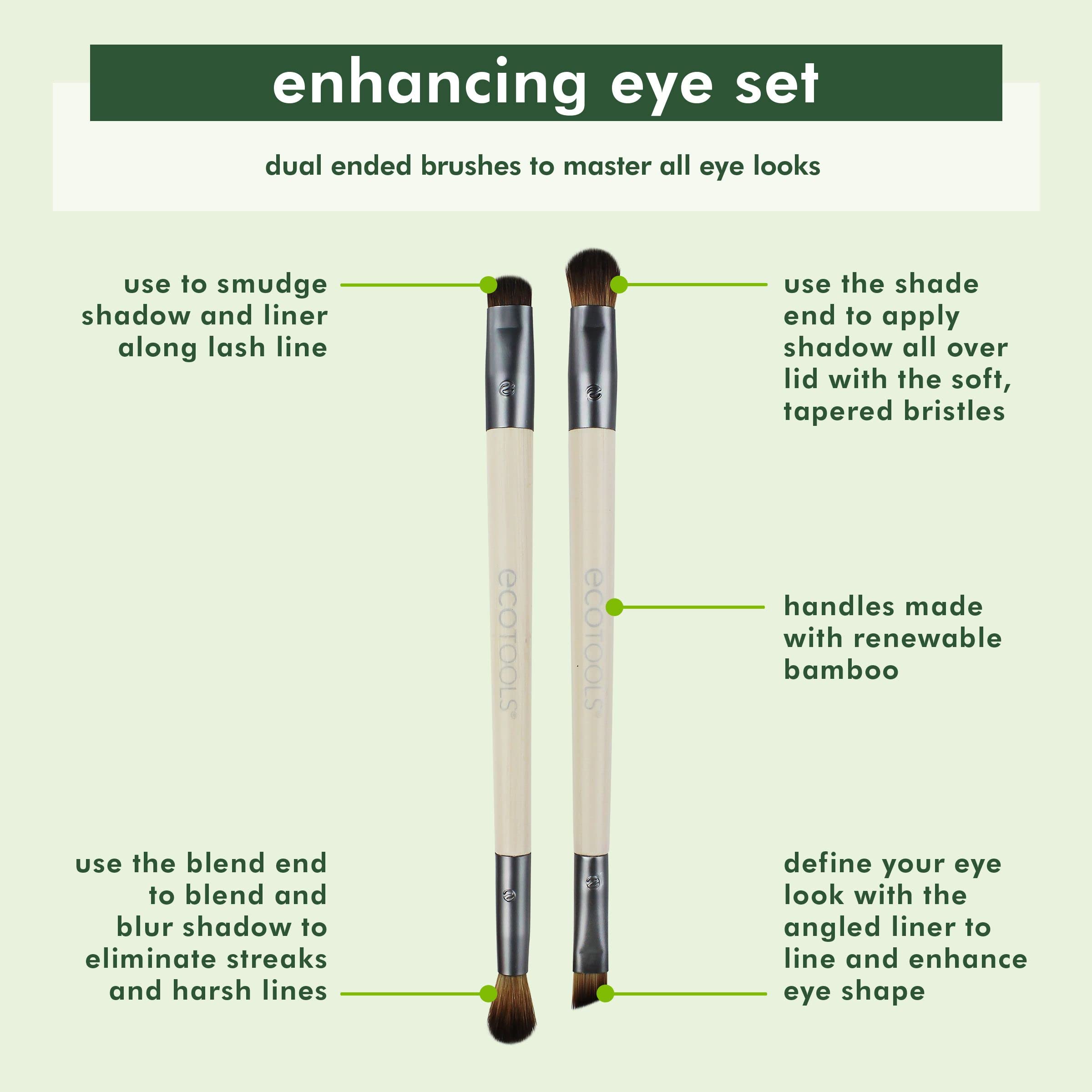 EcoTools Enhancing Eye Brush Set smudge + blend duo for seamless blending.