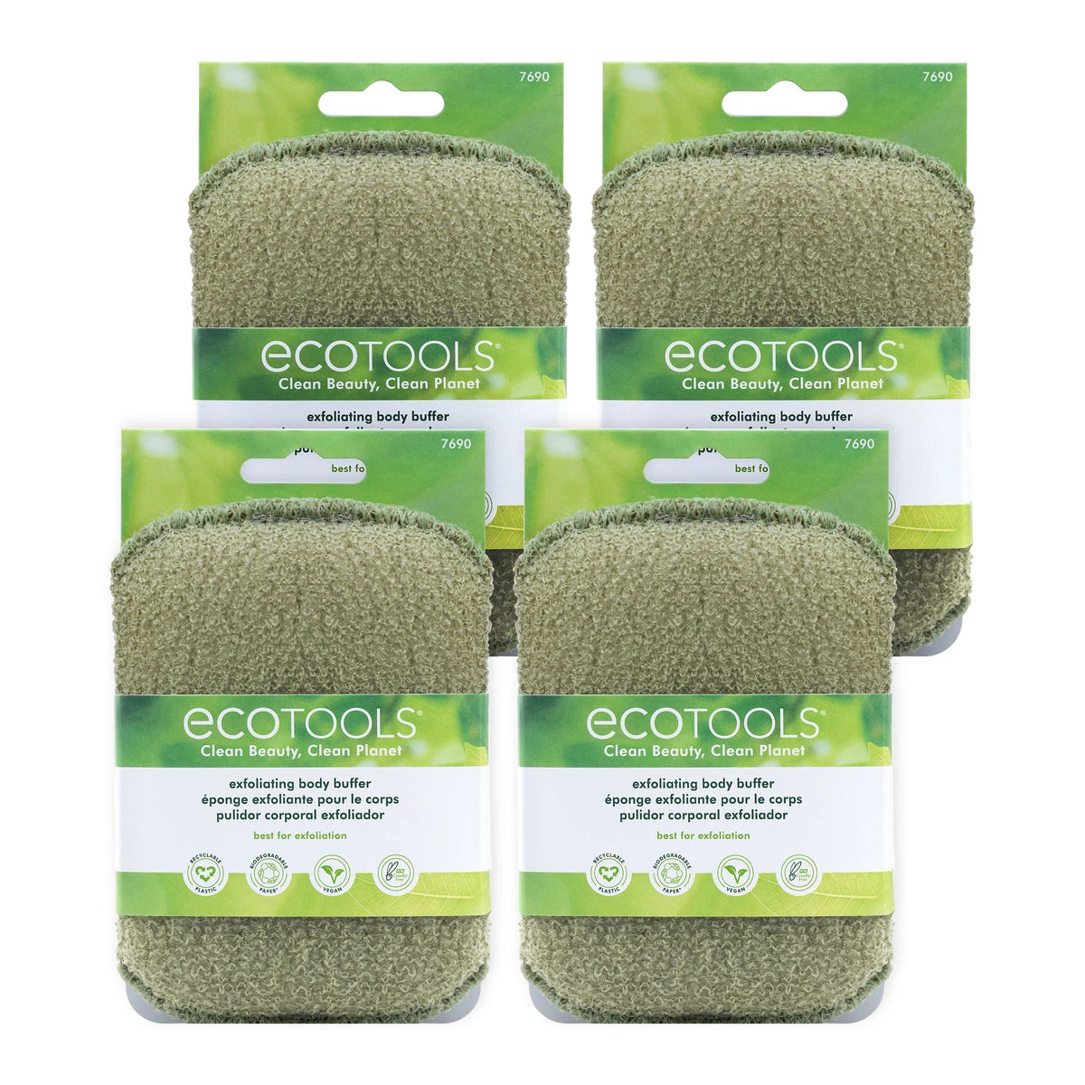 EcoTools exfoliante corporal con textura exfoliante suave para piel más suave y limpia.