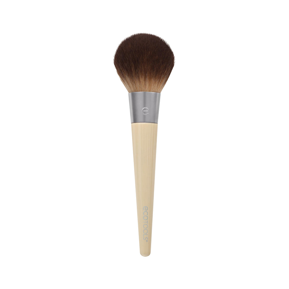 EcoTools Full Powder Brush bristles close-up show soft synthetic hairs for gentle blending.