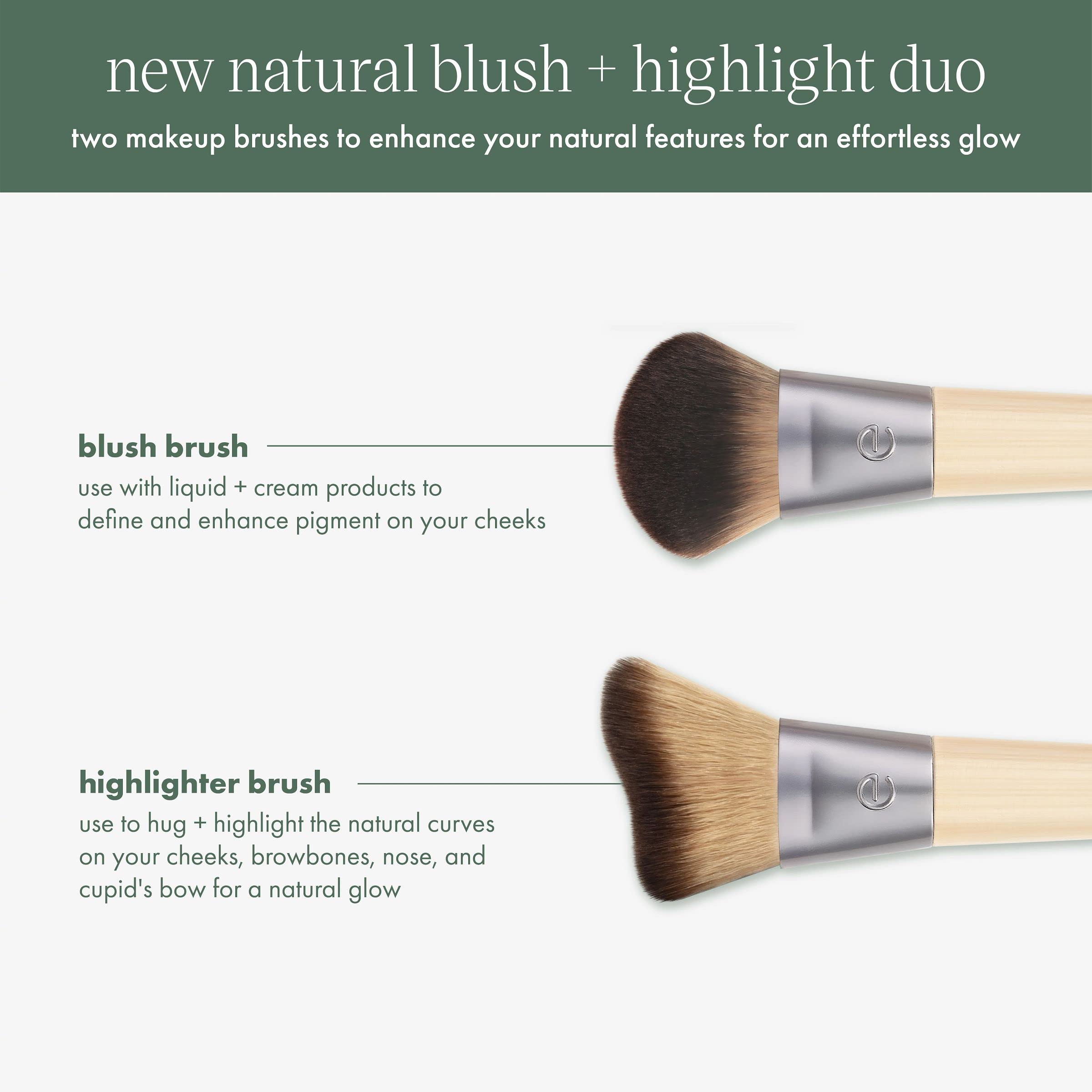 EcoTools highlighter brush angled design for targeted cheek shine.