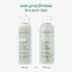 EcoTools Makeup Brush Shampoo pump-dispense demonstrates easy, precise dosing.