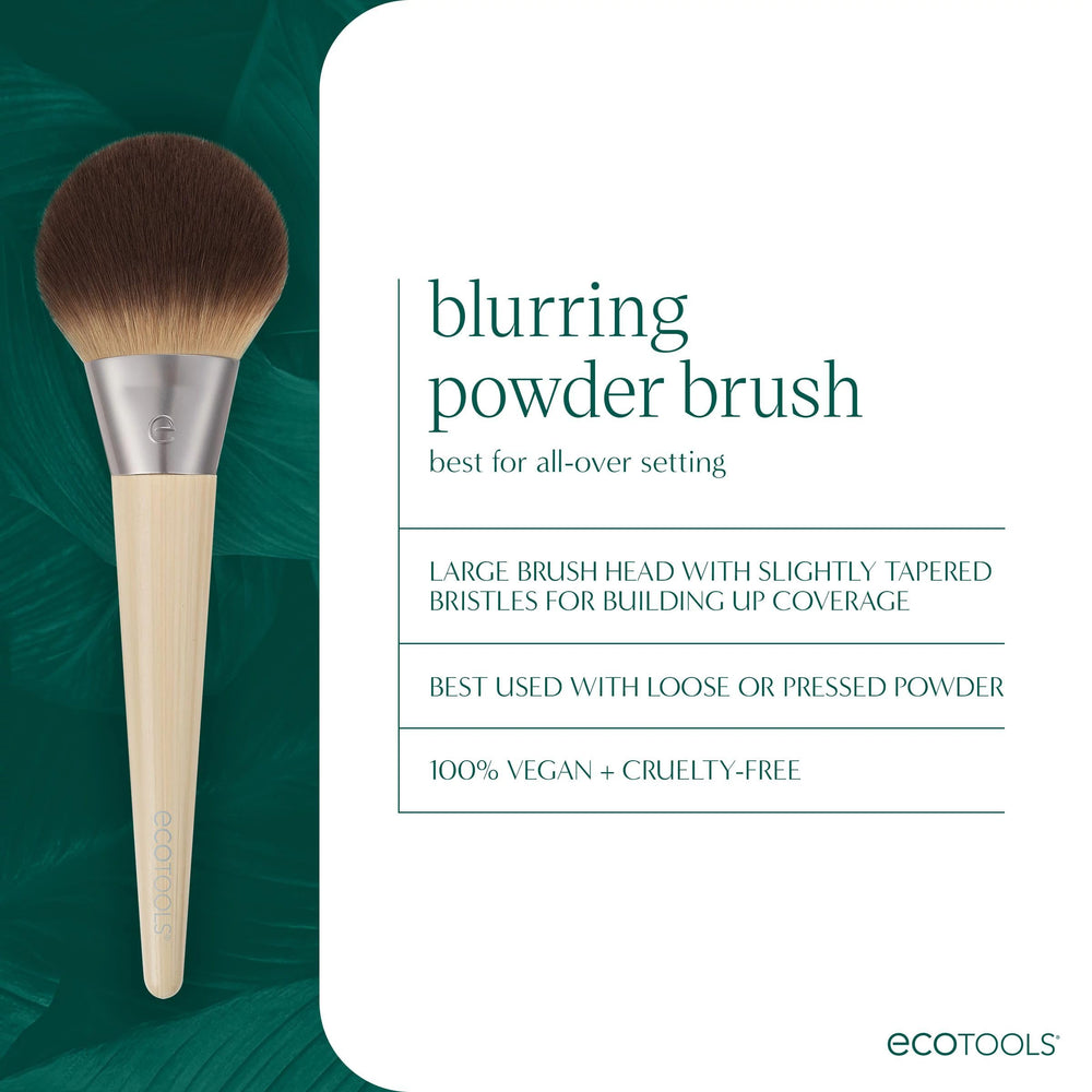EcoTools Blurring Powder Brush applying powder for natural setting